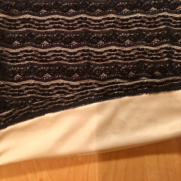 Black Lace Dress with Tan lining - Picture 5 of 6